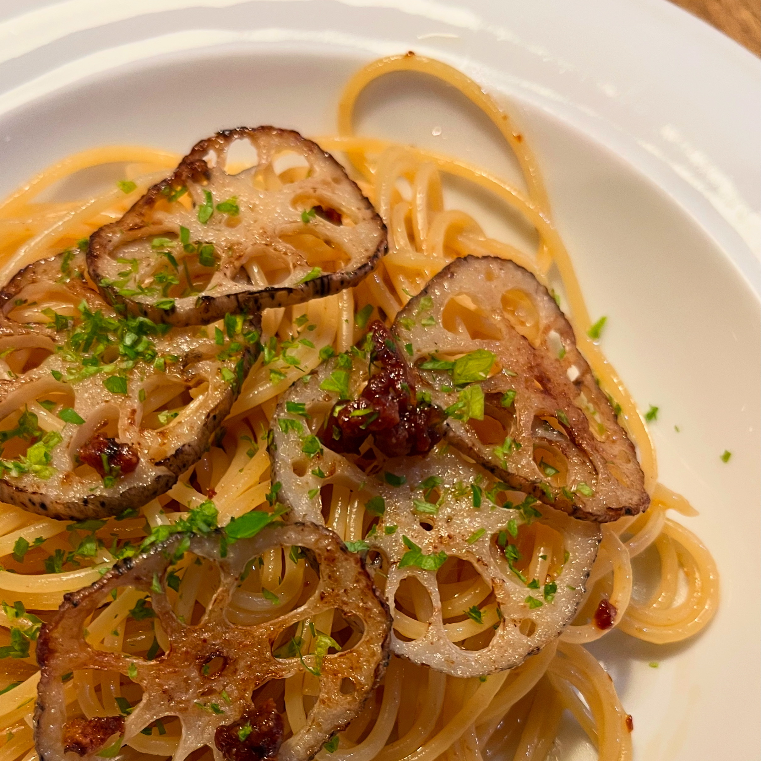 めんたいペペロンチーノ【パスタソース】とレンコンのパスタレシピ